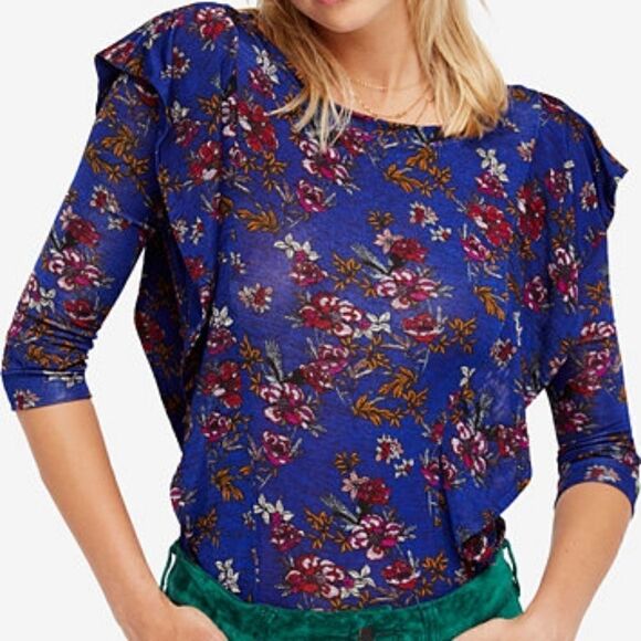 NWT FREE PEOPLE BLUE COMBO DOCK STREET TOP S,M - Picture 1 of 3